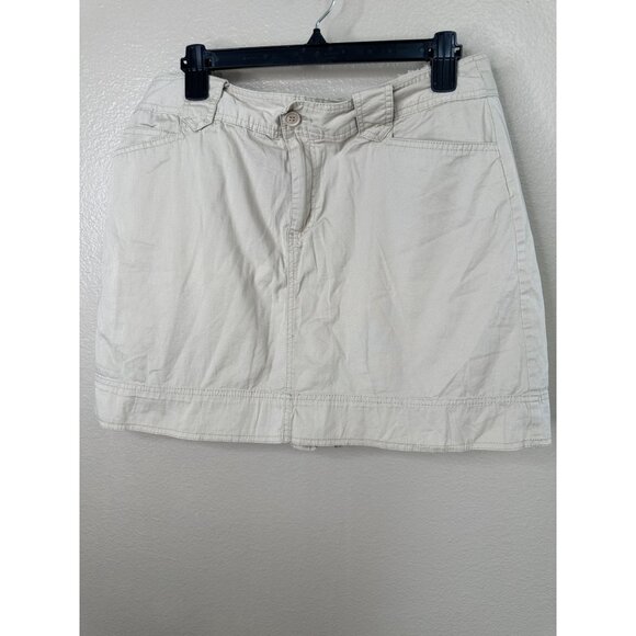 St Johns Bay Womens Tan Skort 14 button zipper cotton mini - Picture 1 of 8